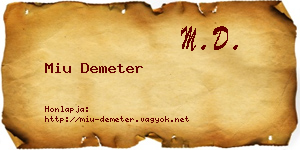 Miu Demeter névjegykártya